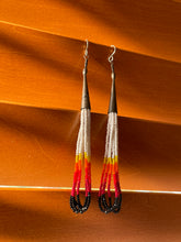 Native American Sterling Silver and Beaded Earrings