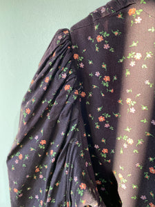 Vintage Dark Purple Prairie Midi Dress