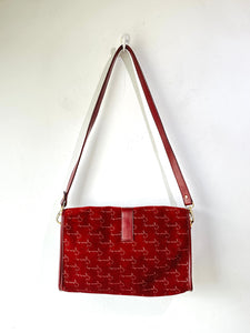Givenchy Maroon Suede Signed Purse