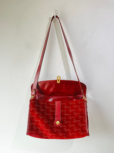 Givenchy Maroon Suede Signed Purse