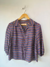 Marni Brown, Blue & Purple Striped Top