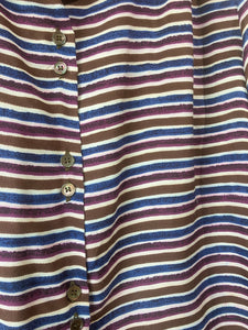 Marni Brown, Blue & Purple Striped Top