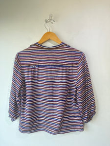 Marni Brown, Blue & Purple Striped Top