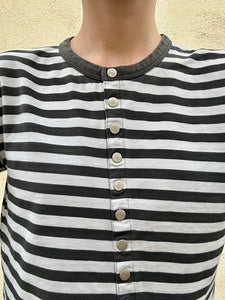 Agnes B Striped Snap Button Up