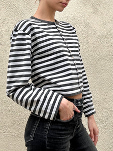 Agnes B Striped Snap Button Up