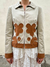 Philosophy Tan + Brown Felt Leaves Floral Jacket