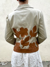 Philosophy Tan + Brown Felt Leaves Floral Jacket