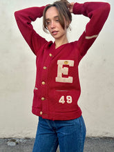 Vintage Woolen Wear 1949 Cherry Red Letterman Sweater