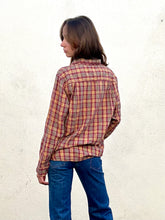LL Bean Maroon & Yellow Plaid Flannel Shirt