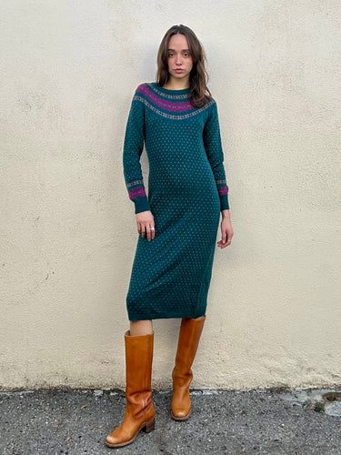 Esprit Plain Jane Green Fair Isle Sweater Dress