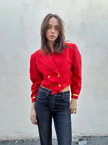Vintage Forenza Red Cropped Jacket - The Curatorial Dept.