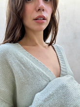Maison Margiela Light Green-Grey Knit Wool Cardigan