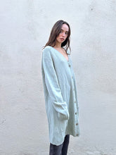 Maison Margiela Light Green-Grey Knit Wool Cardigan
