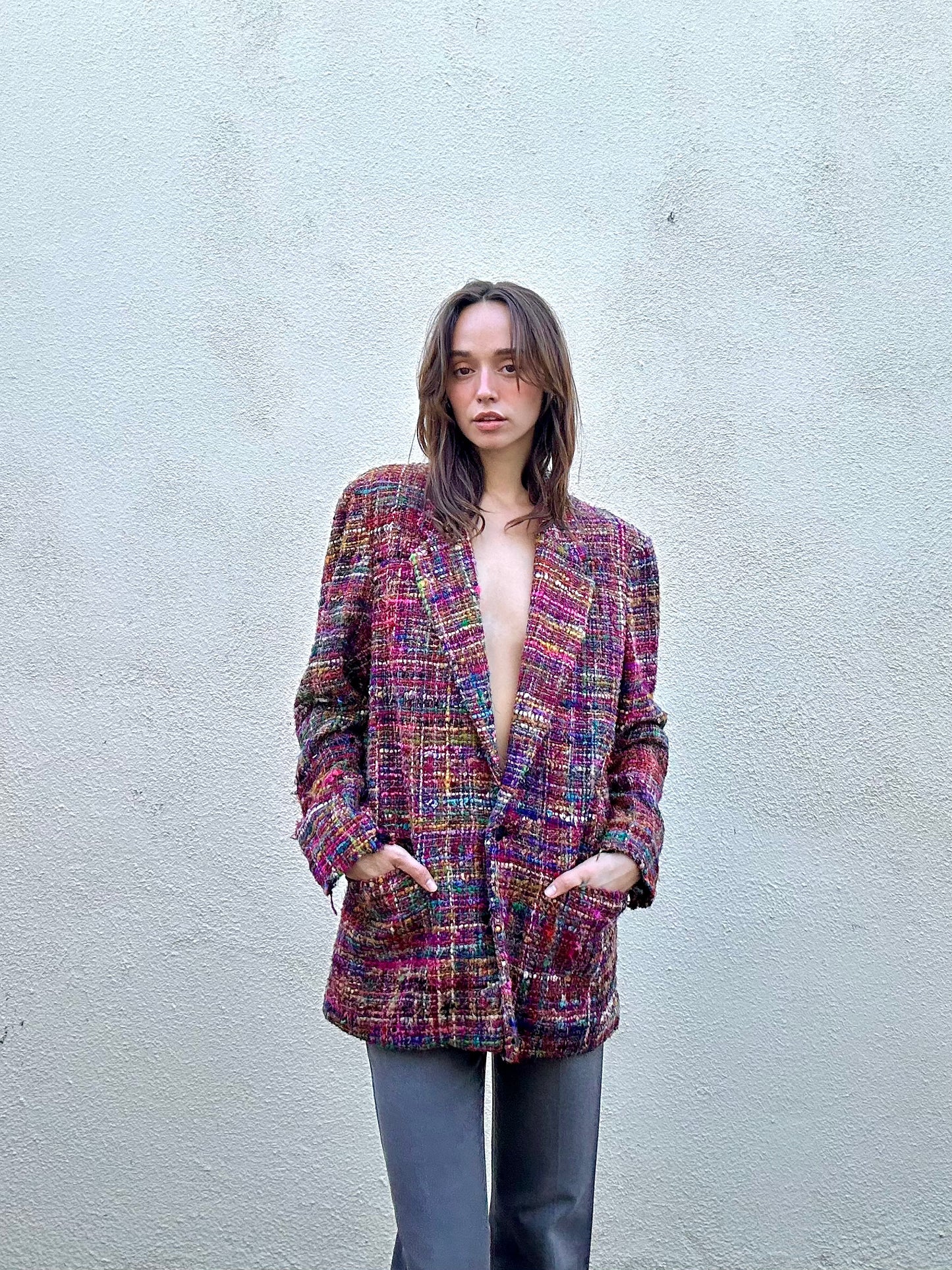 Vintage E. Rothenberg U.S.A. Hand Woven Multicolored Silk Jacket - The Curatorial Dept.