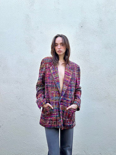 Vintage E. Rothenberg U.S.A. Hand Woven Multicolored Silk Jacket - The Curatorial Dept.