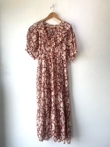 Doen Brown Floral Silk Rimbaud Dress
