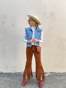 Vintage El Greco Suede Pants with Fringe