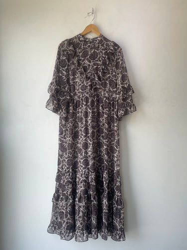 Christy Dawn Paisley Silk Ruffle Dress