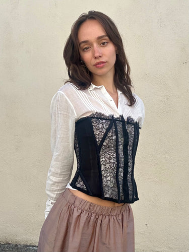 YSL Yves SAINT LAURENT Lace Bustier Top