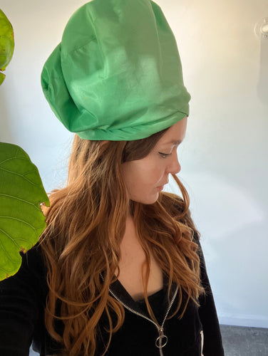 Vintage Saks Fifth Avenue Green Silk Hat