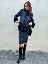 Vintage Ebene Black Fur Patchwork Jacket