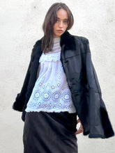 Vintage Ebene Black Fur Patchwork Jacket