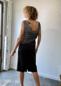 Alexander McQueen Black & White Polka Dot Plunge Dress