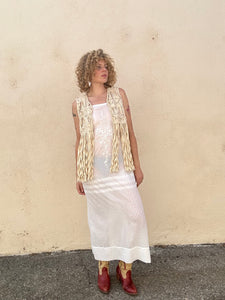 Winter Kate Cream Macrame Vest