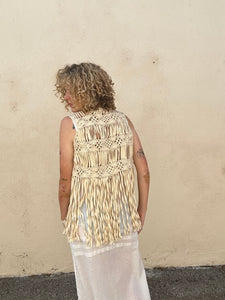 Winter Kate Cream Macrame Vest