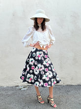 Marni Black Floral Quilted Circle Skirt