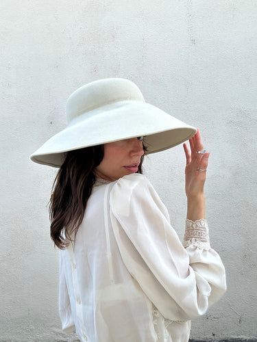 Matsuda Cream Felted Wool Hat