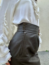 Valentino Ruffle Leather Skirt