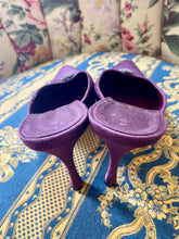 Vintage Chanel Purple Satin Heels