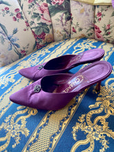 Vintage Chanel Purple Satin Heels