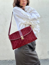 Givenchy Maroon Suede Signed Purse