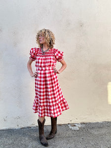 Doen & Heather Taylor Red Gingham Dress