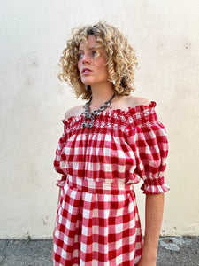 Doen & Heather Taylor Red Gingham Dress