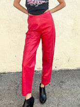 Michael Hoban Red Leather Pants
