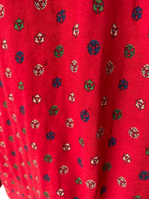Vintage Celine Red Printed Wool Skirt Set