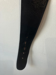 Vintage Black Leather Belt with Bow