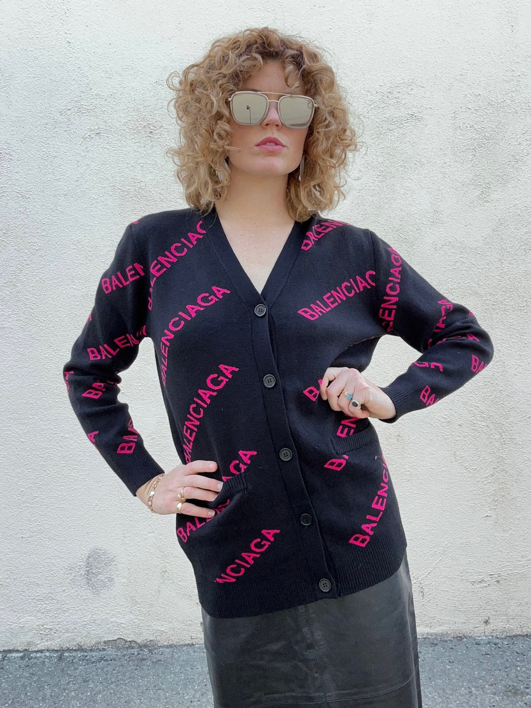 Balenciaga Logo Cardigan