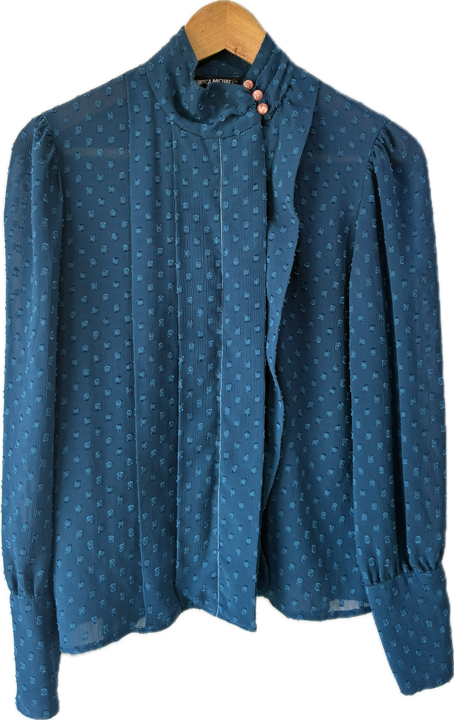 Veronica Michael Teal Dot Blouse - The Curatorial Dept.