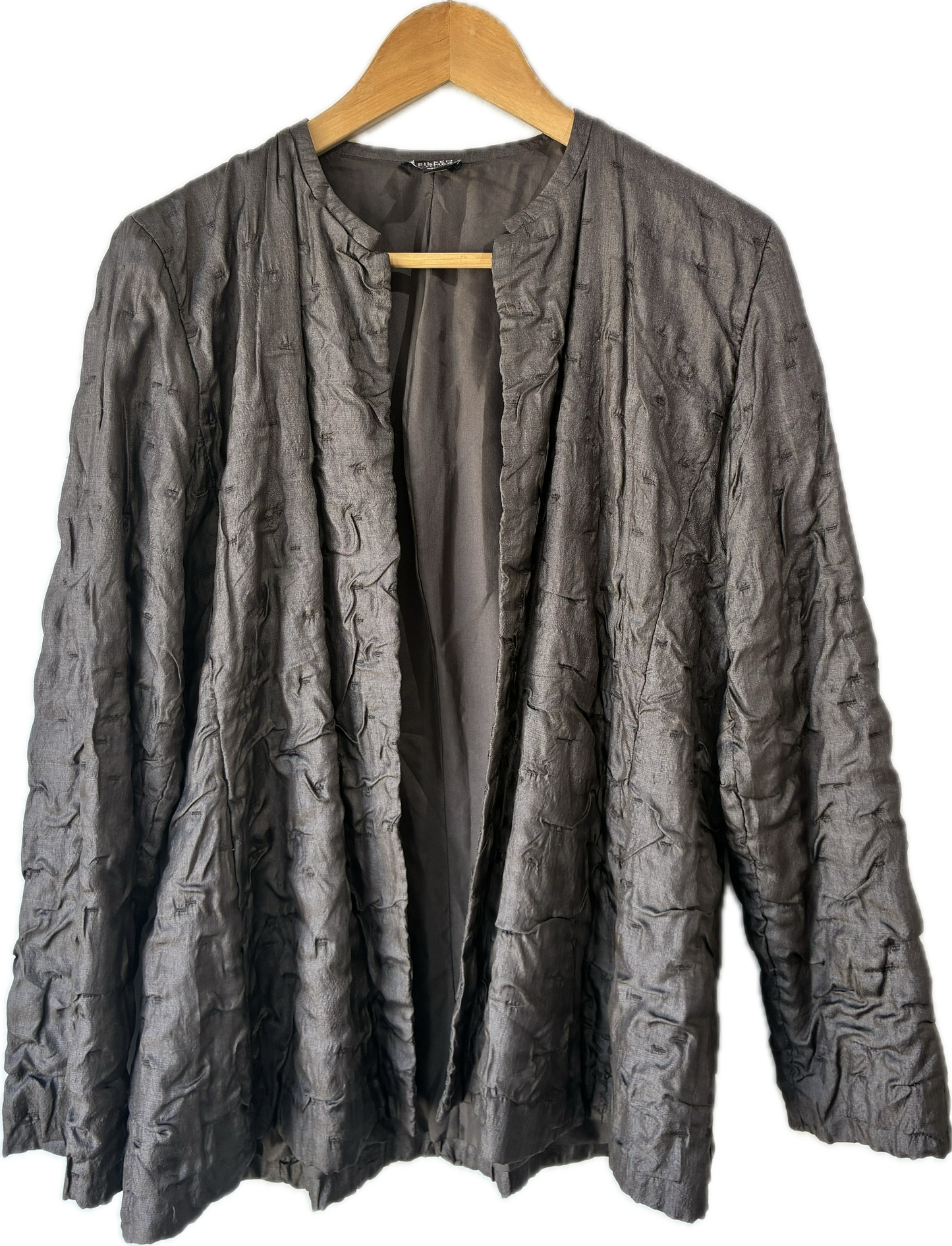 Eileen Fisher Grey Silk Jacket - The Curatorial Dept.