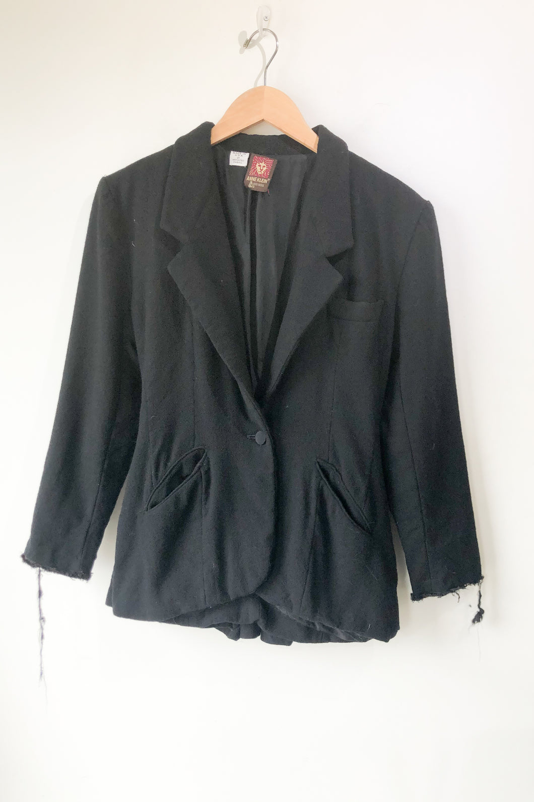 Vtg. Anne Klein Black Wool Jacket