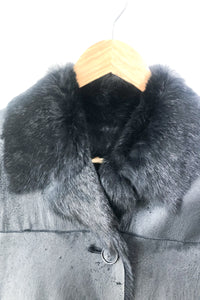 Vintage Black Fur Patchwork Jacket