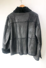 Vintage Black Fur Patchwork Jacket