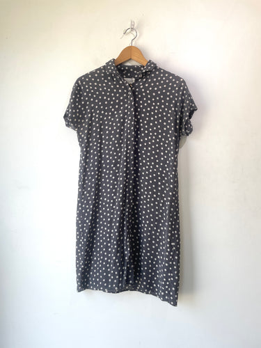 Vintage Hartford Grey Silk Polka Dot Mini Dress