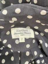 Vintage Hartford Grey Silk Polka Dot Mini Dress