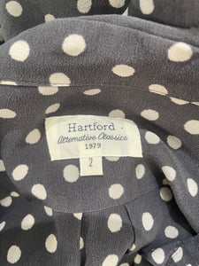 Vintage Hartford Grey Silk Polka Dot Mini Dress