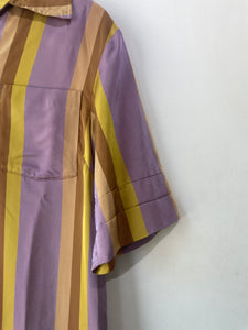 Dries van Noten Lavender Yellow Striped Shirt